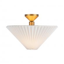 ALORA  SF497016BGFW - Bridgette 16-in Brushed Gold/Folded White Socket Semi-Flush Mount