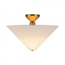 ALORA  SF497016BGWL - Bridgette 16-in Brushed Gold/White Linen Socket Semi-Flush Mount