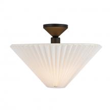 ALORA  SF497016MBFW - Bridgette 16-in Matte Black/Folded White Socket Semi-Flush Mount