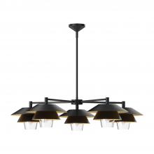 ALORA  CH475138MBCL - Tetsu 38-in Matte Black/Clear Glass 5 Lights Chandeliers