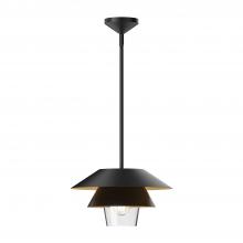 ALORA  PD475113MBCL - Tetsu 13-in Matte Black/Clear Glass 1 Light Pendant