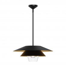 ALORA  PD475120MBCL - Tetsu 20-in Matte Black/Clear Glass 1 Light Pendant