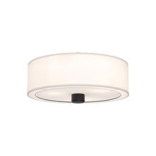 ALORA  FM547924MBWL - Theo 24-in Matte Black/White Linen 3 Lights Flush Mount