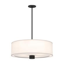 ALORA  PD547924MBWL - Theo 24-in Matte Black/White Linen 3 Lights Pendant