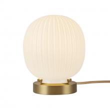 ALORA  TL579107BGGR - Cherise 7-in Brushed Gold/Glossy Ribbed Opal Glass Socket Table Lamp