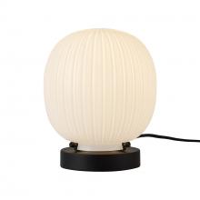 ALORA  TL579107MBGR - Cherise 7-in Matte Black/Glossy Ribbed Opal Glass Socket Table Lamp