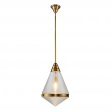 ALORA  PD348022VBPG - Willard 22-in Vintage Brass/Prismatic Glass 1 Light Pendant
