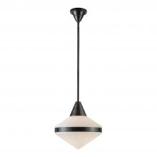 ALORA  PD348114UBOP - Willard 14-in Urban Bronze/Opal Matte Glass 1 Light Pendant