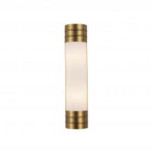 ALORA  WV348218VBOP - Willard 18-in Vintage Brass/Opal Matte Glass 2 Lights Wall/Vanity