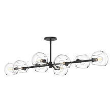 ALORA  LP548848MBCL - Willow 48-in Clear Glass/Matte Black 8 Lights Linear Pendant