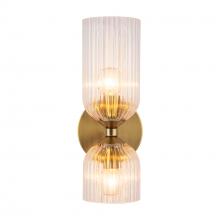 ALORA  WV442612BGCR - Nelly 12-in Brushed Gold/Clear Ribbed Glass Socket Wall/Vanity Light
