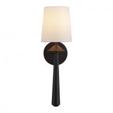 ALORA  WV497106MBWL - Bridgette 16-in Matte Black/White Linen Socket Wall/Vanity Light