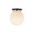 Cherise 7-in Matte Black/Glossy Ribbed Opal Glass Socket Semi-Flush Mount