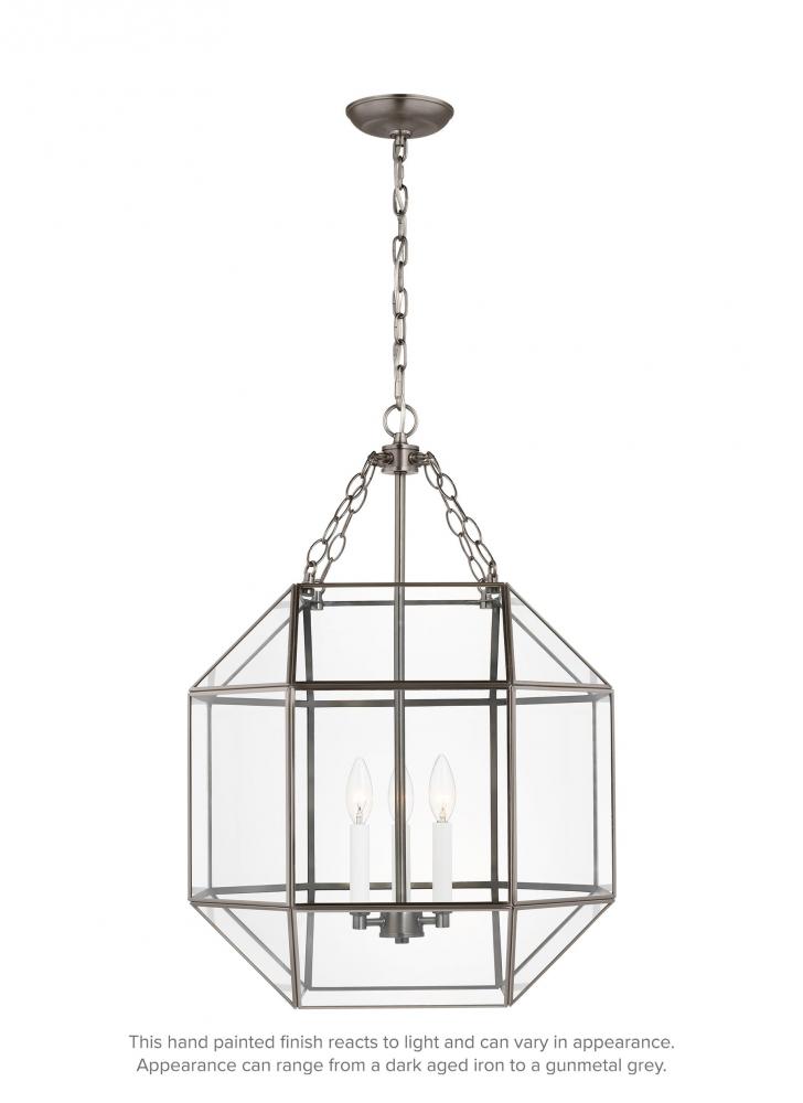 Morrison modern 3-light indoor dimmable medium ceiling pendant hanging chandelier light in antique b