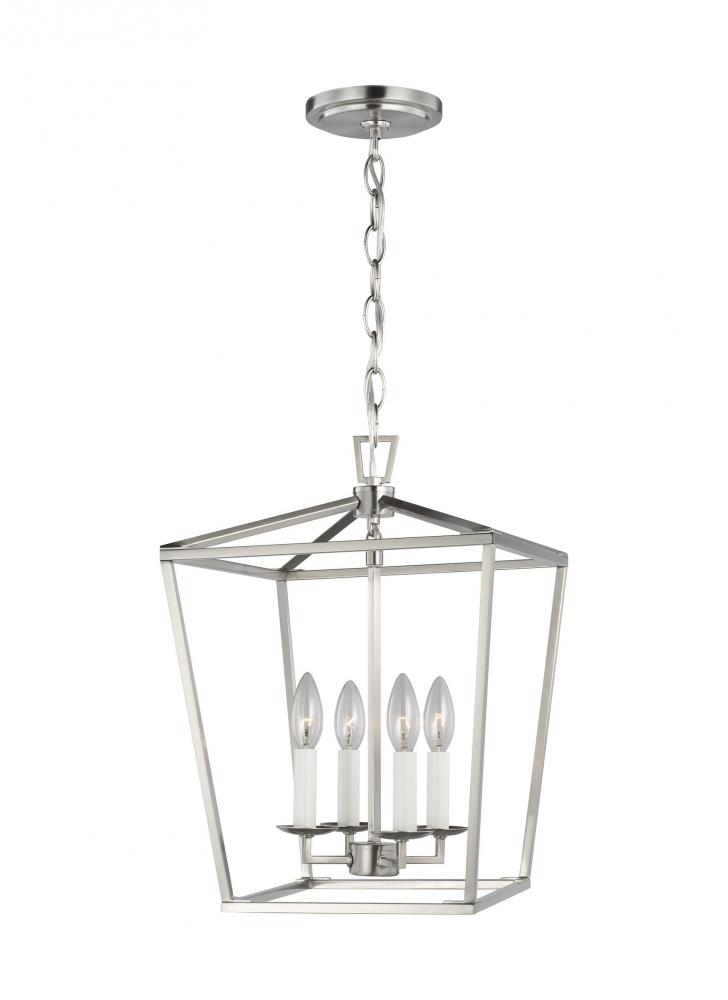Dianna transitional 4-light indoor dimmable small ceiling pendant hanging chandelier light in brushe