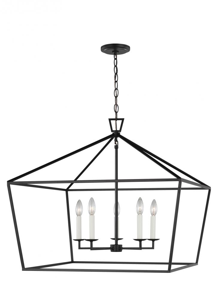 Dianna transitional 5-light indoor dimmable ceiling pendant hanging chandelier light in midnight bla
