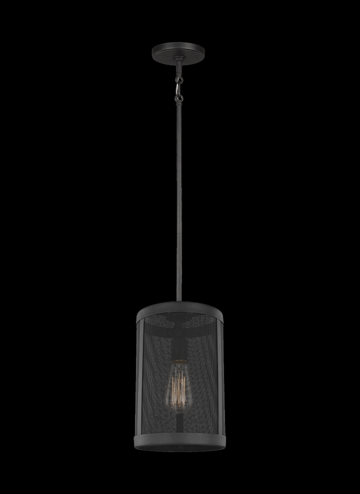 Gereon traditional 1-light indoor dimmable ceiling hanging single pendant in black finish