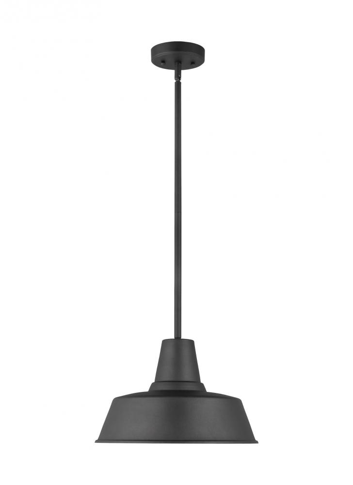 Barn Light traditional 1-light outdoor exterior Dark Sky compliant hanging ceiling pendant in black