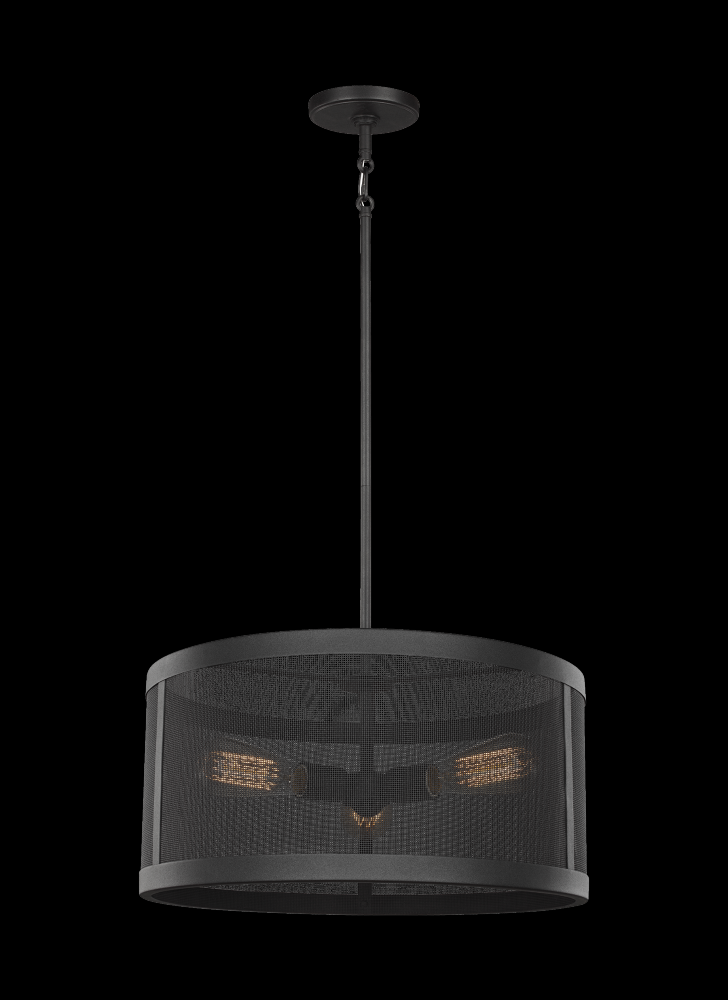 Gereon traditional 3-light indoor dimmable ceiling pendant hanging chandelier pendant light in black