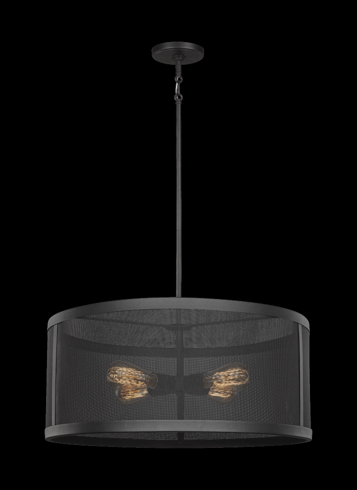 Gereon traditional 4-light indoor dimmable ceiling pendant hanging chandelier pendant light in black