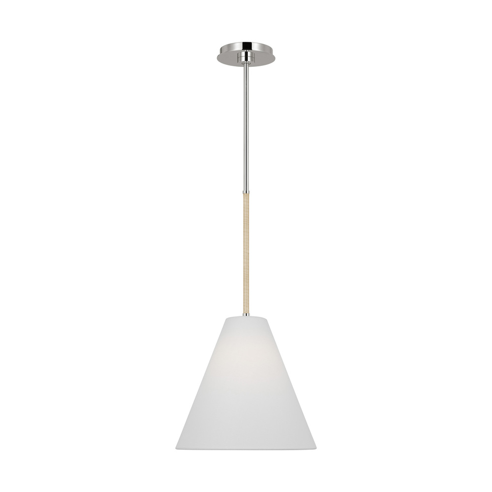 Remy transitional 1-light indoor dimmable small ceiling hanging pendant in polished nickel silver fi