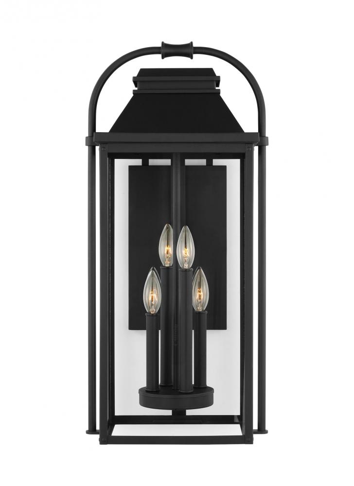 Wellsworth Transitional 4-Light Outdoor Exterior Large Lantern Sconce Light