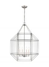 Visual Comfort & Co. Studio Collection 5279404-962 - Morrison modern 4-light indoor dimmable ceiling pendant hanging chandelier light in brushed nickel s