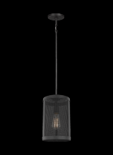 Visual Comfort & Co. Studio Collection 6128501-12 - Gereon traditional 1-light indoor dimmable ceiling hanging single pendant in black finish