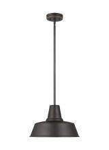 Visual Comfort & Co. Studio Collection 6237401-71 - Barn Light traditional 1-light outdoor exterior Dark Sky compliant hanging ceiling pendant in antiqu