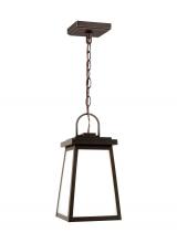 Visual Comfort & Co. Studio Collection 6248401EN3-71 - Founders modern 1-light LED outdoor exterior ceiling hanging pendant in antique bronze finish with c