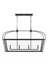 Visual Comfort & Co. Studio Collection 6691004-112 - Charleston transitional 4-light indoor dimmable linear ceiling pendant hanging chandelier light in m