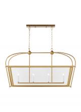 Visual Comfort & Co. Studio Collection 6691004EN-848 - Charleston transitional 4-light LED indoor dimmable linear ceiling pendant hanging chandelier light