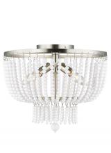 Visual Comfort & Co. Studio Collection 7780703-962 - Jackie traditional 3-light indoor dimmable ceiling semi-flush mount in brushed nickel silver finish