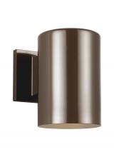 Visual Comfort & Co. Studio Collection 8313897S-10 - Outdoor Cylinders transitional 1-light LED outdoor exterior small wall lantern sconce in bronze fini