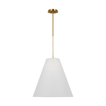 Visual Comfort & Co. Studio Collection AEP1041BBS - Remy transitional 1-light indoor dimmable large ceiling hanging pendant in burnished brass gold fini