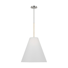 Visual Comfort & Co. Studio Collection AEP1041PN - Remy transitional 1-light indoor dimmable large ceiling hanging pendant in polished nickel silver fi
