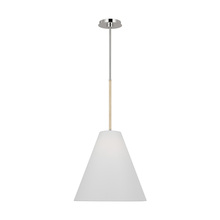 Visual Comfort & Co. Studio Collection AEP1051PN - Remy transitional 1-light indoor dimmable medium ceiling hanging pendant in polished nickel silver f