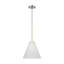 Visual Comfort & Co. Studio Collection AEP1061PN - Remy transitional 1-light indoor dimmable small ceiling hanging pendant in polished nickel silver fi