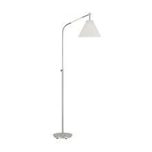 Visual Comfort & Co. Studio Collection AET1051PN1 - Remy transitional 1-light LED medium indoor task floor lamp in polished nickel silver finish with wh