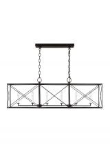 Visual Comfort & Co. Studio Collection CC1646AI - Beatrix Transitional 6-Light Indoor Dimmable Large Linear Lantern Pendant
