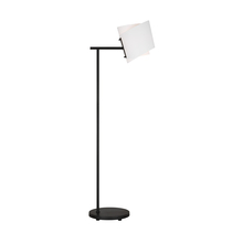 Visual Comfort & Co. Studio Collection ET1501AI1 - Paerero modern 1-light LED medium task floor lamp in aged iron grey finish with white paper shade