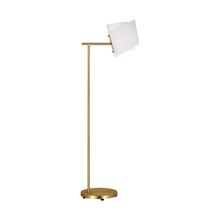 Visual Comfort & Co. Studio Collection ET1501BBS1 - Paerero modern 1-light LED medium task floor lamp in burnished brass gold finish with white paper sh