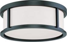 Nuvo 60/2982 - Odeon - 3 Light 15" Flush Dome with Satin White Glass - Aged Bronze Finish