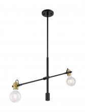 Nuvo 60/6988 - Mantra - 2 Light Pendant with- Black and Brass Accents Finish