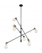 Nuvo 60/6989 - Mantra - 6 Light Pendant with- Black and Brass Accents Finish