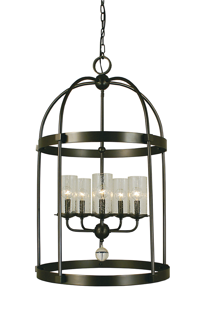 5-Light Mahogany Bronze Compass Dining Chandelier