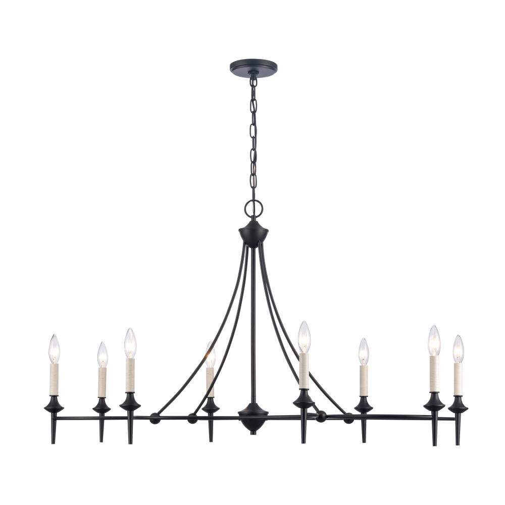 Solomon 42&#39;&#39; Wide 8-Light Linear Chandelier - Matte Black