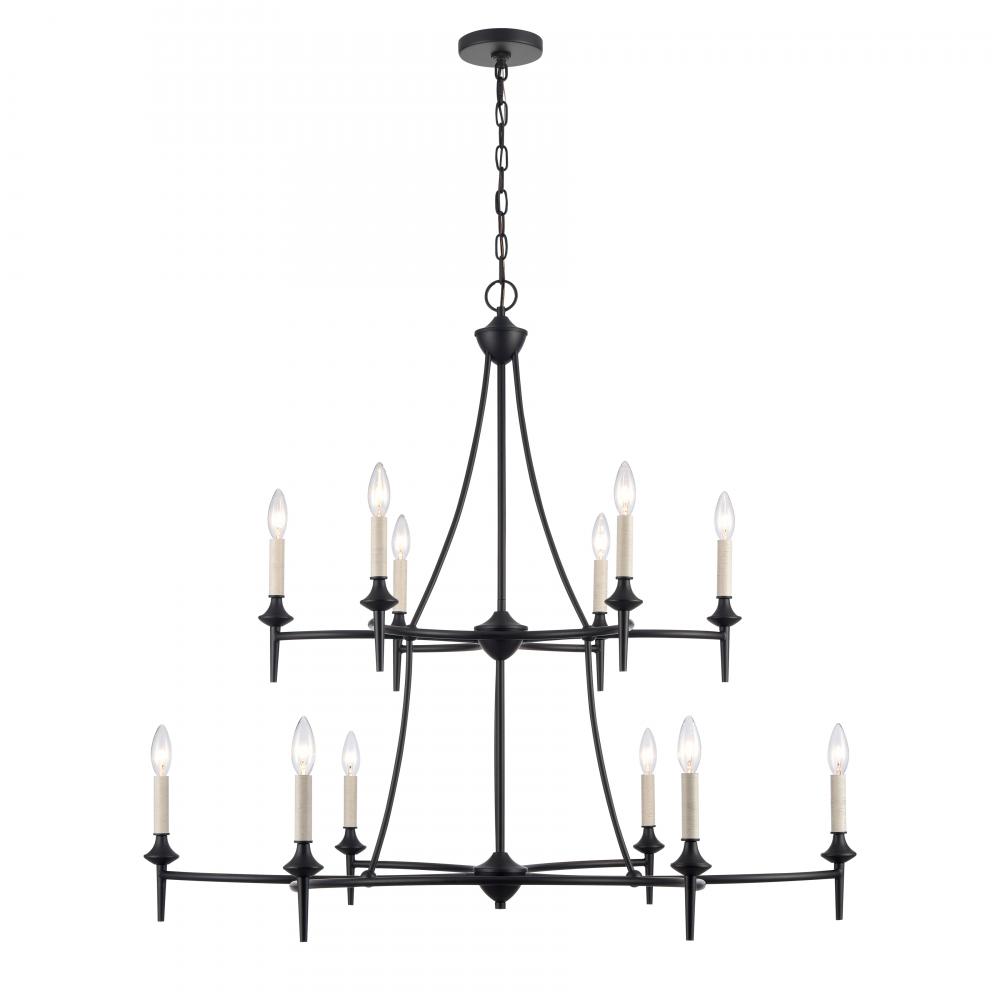 Solomon 41&#39;&#39; Wide 12-Light Chandelier - Matte Black