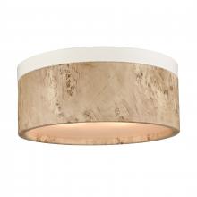 ELK Home 82343/2 - Engel 12'' Wide 2-Light Flush Mount - Matte White with Bleached Burl
