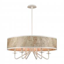 ELK Home 82345/6 - Engel 30'' Wide 6-Light Chandelier - Matte White with Bleached Burl